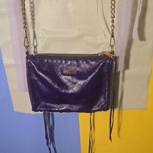 Rebecca Minkoff Shiny dark Purple Patent Leather Small Shoulder Bag